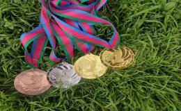 Две золотые медали, одна   серебряная и одна   бронзовая медаль